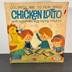 Vintage 1966 Ideal Chicken Lotto Game Complete Egg Laying Chicken